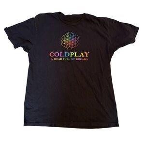 Coldplay 2016 Tour A Head Full of Dreams  Black Graphic T-Shirt Men’s size XL